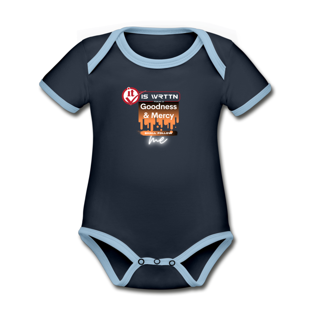 WRTTN BABY Short Sleeve Baby Bodysuit - navy/sky